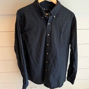 Ralph Lauren Polo Men’s Classic Navy and Green Plaid Button Down Shirt Size XL